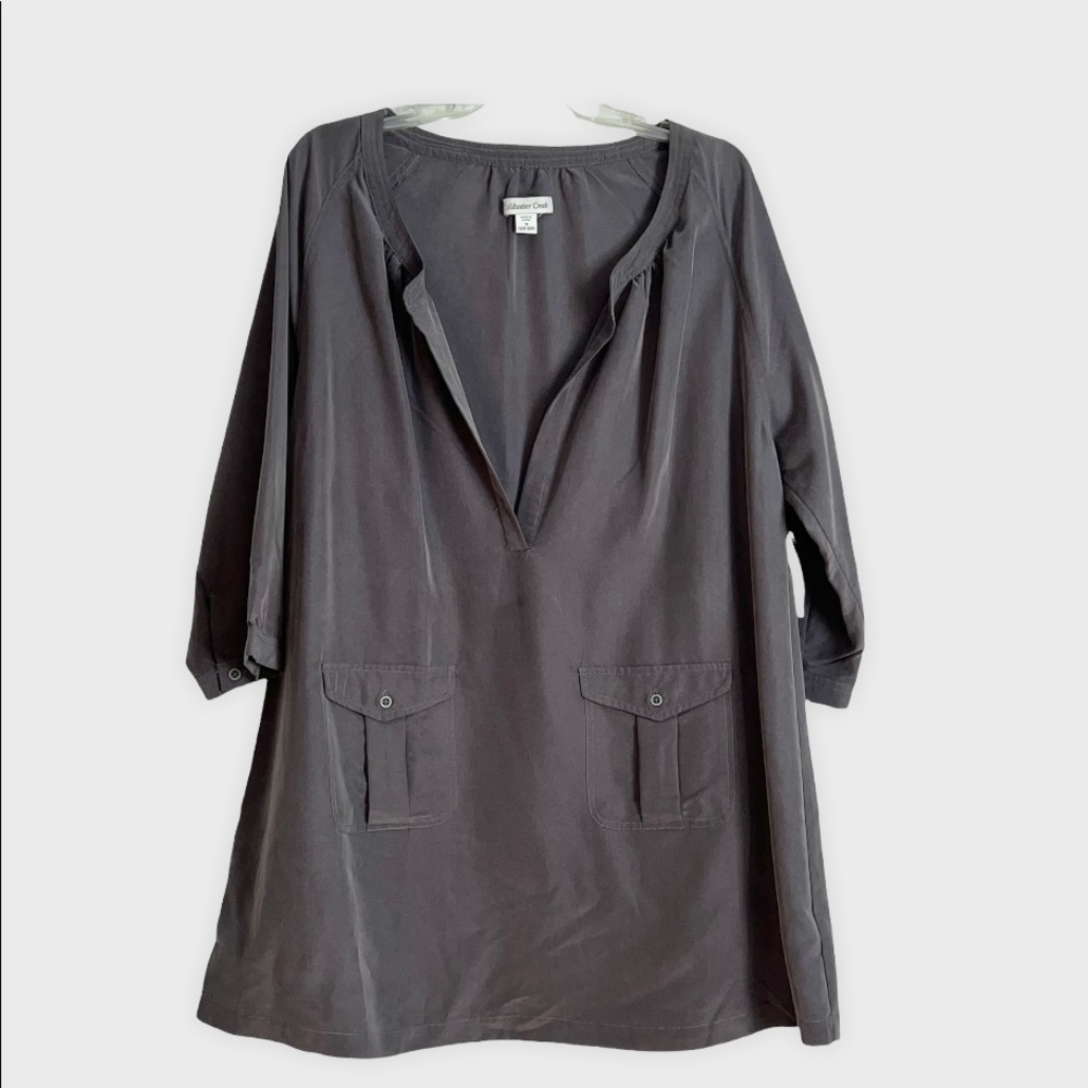NEW Coldwater Creek Women’s Tunic 1x Deep Gray Soft Tencel Minimalist Style